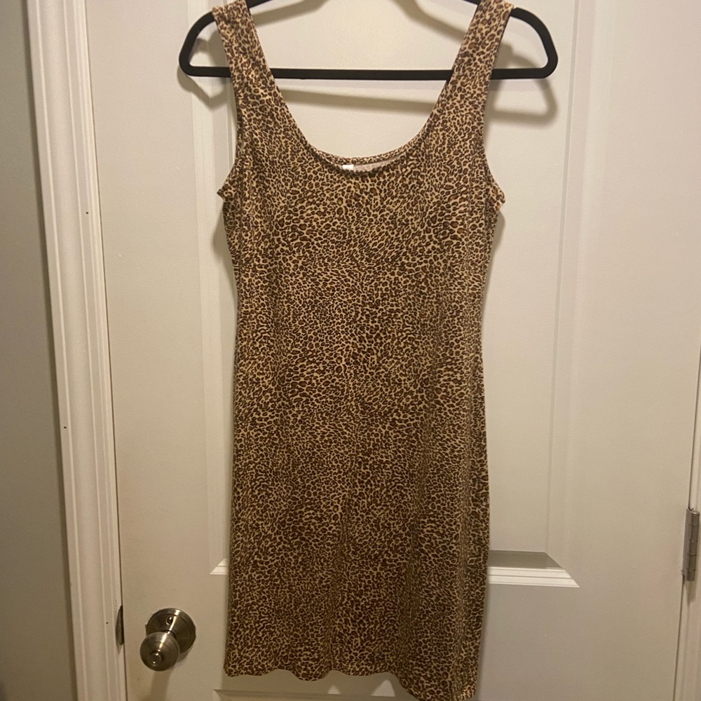 Cheetah Print Cotton Bodycon Dress